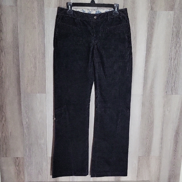 🛍Athleta‎ Womens 6 Corduroy Cargo Dipper Pants Black Flare Bootcut Y2K - Picture 1 of 13